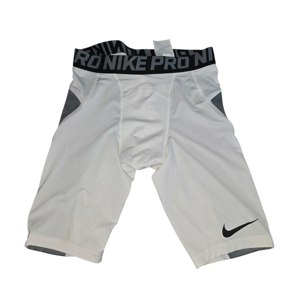 Nike Pro Hyperstrong Men Small White Compression Shorts MLB Training 445591-641